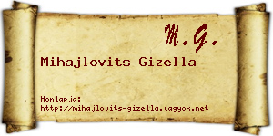 Mihajlovits Gizella névjegykártya